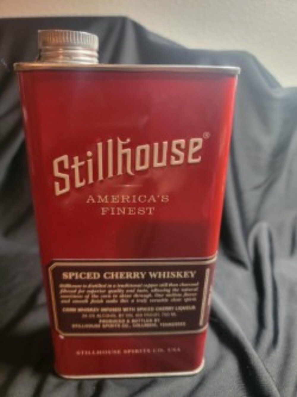 Stillhouse Spiced Cherry Whiskey Empty Can Flask w/ Cap Recipe Insert
